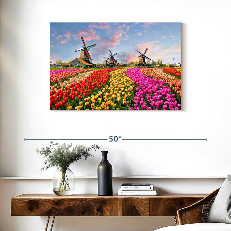 Tulipes et moulins à vent Alvord, H 24 po x l 36 po