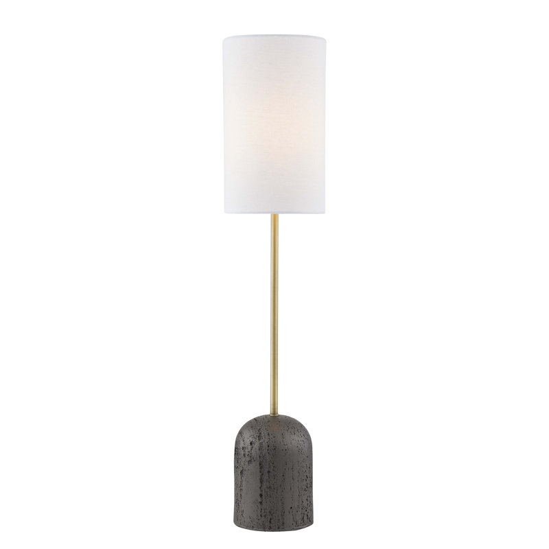 Charles 28.5" Buffet Lamp with Fabric Shade, Charcoal