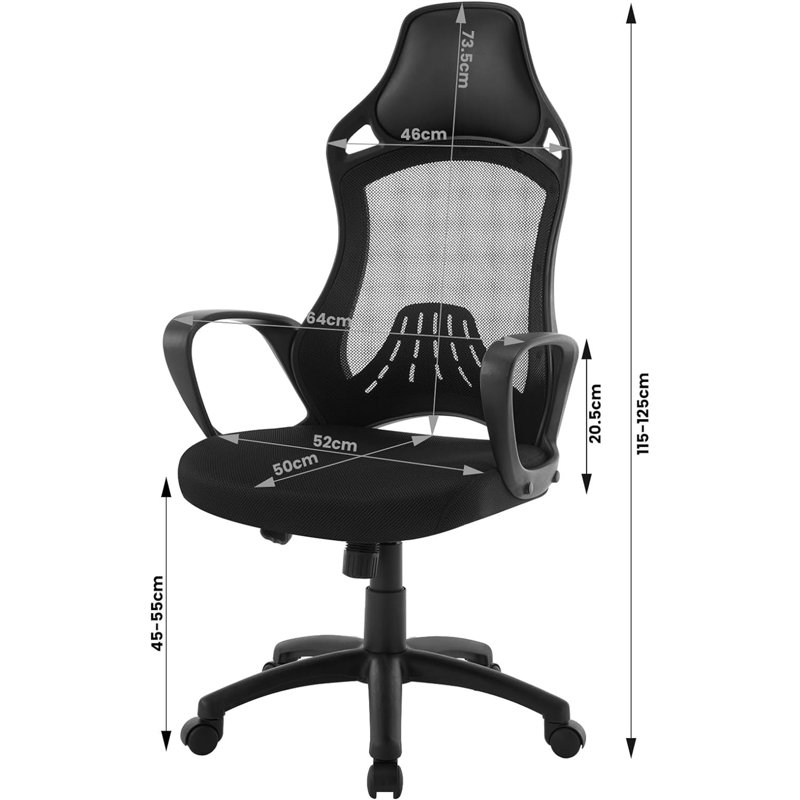 Aubert Mesh Office Chair with Headrest