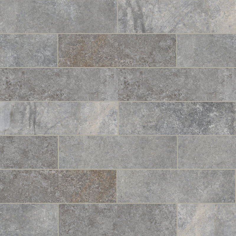 The Wilds 4" x 12" Porcelain Matte Subway Floor & Wall Tile, Silver