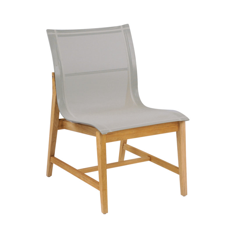 Marin Teak Patio Dining Side Chair, Canvas Taupe Sunbrella® Canvas