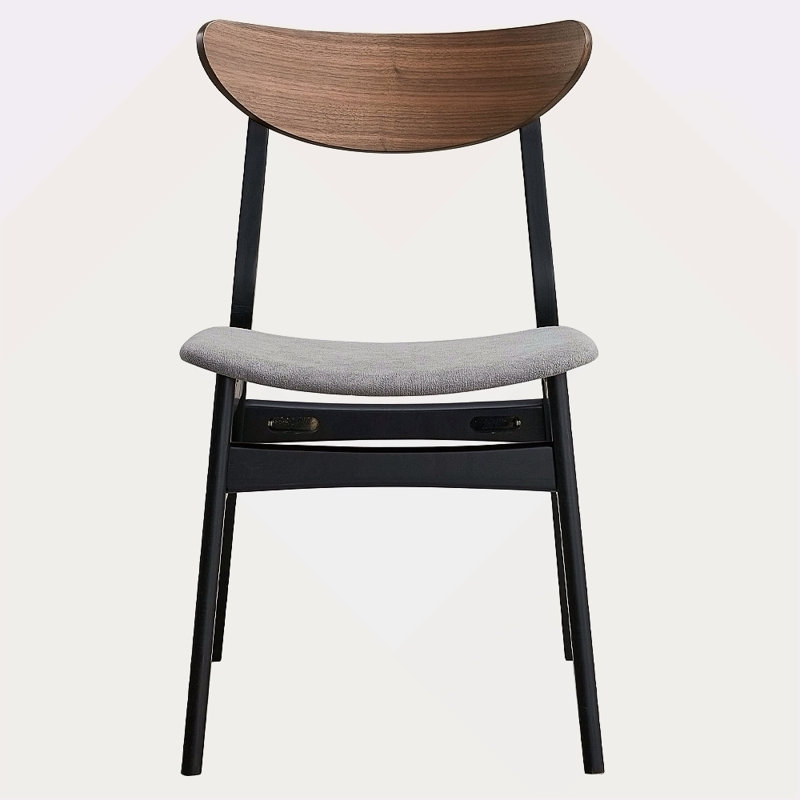 Ensemble de 2 chaises de salle à manger Contemporary, Tissu gris