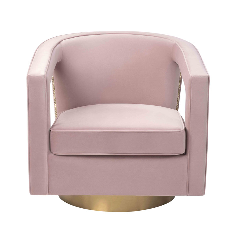 Fitz Velvet Swivel Accent Chair, Mauve