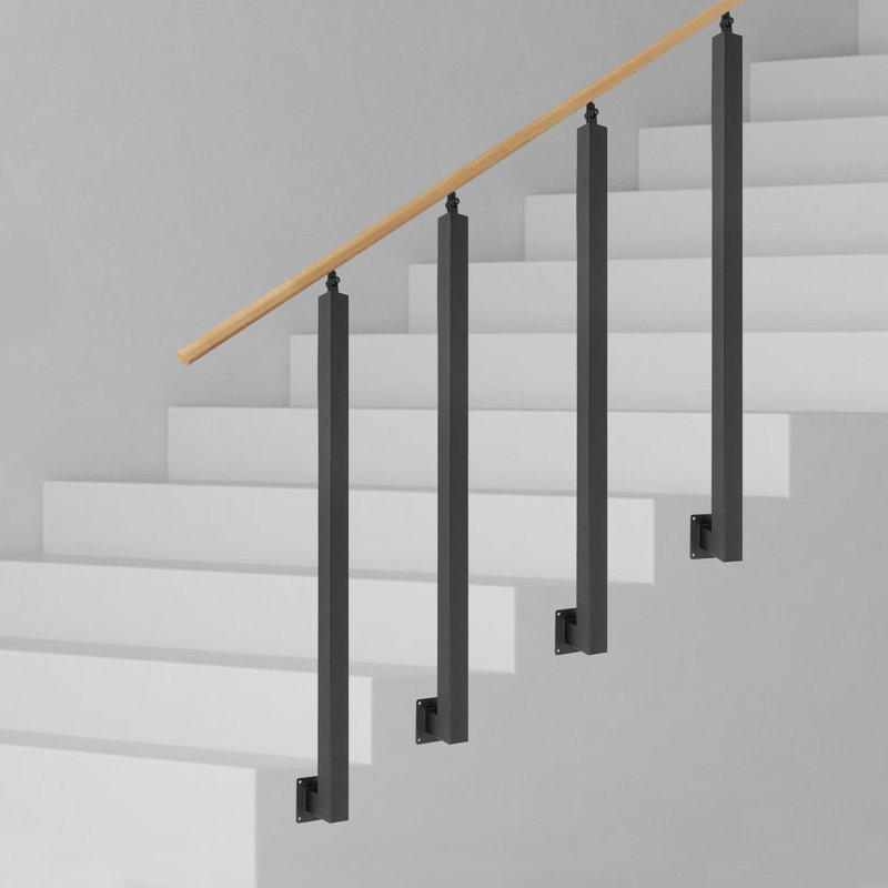 Square Stair Baluster Posts (3.15*3.15*39.37In), Black