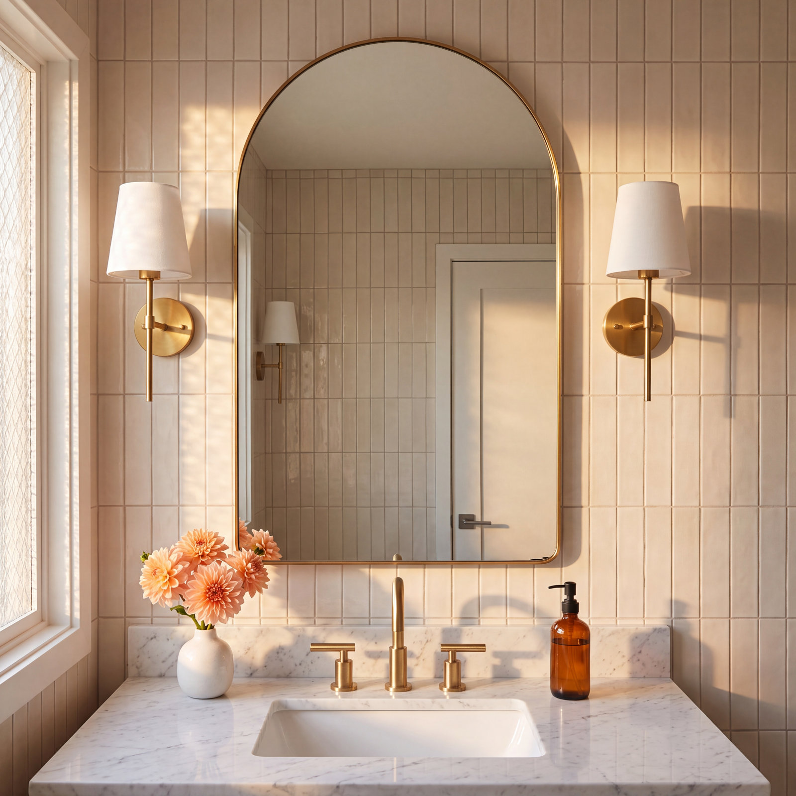 Eaton Arched Recessed Medicine Cabinet, Gold