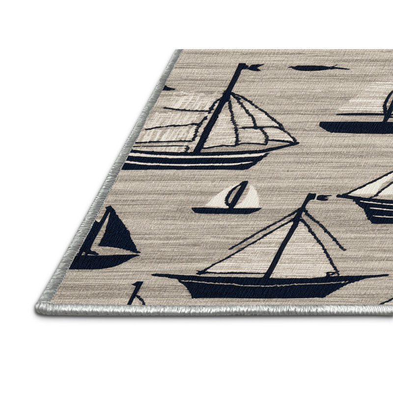  Tapis nautique lavable Modern Vessels, Rectangulaire 2 pi x 3 pi