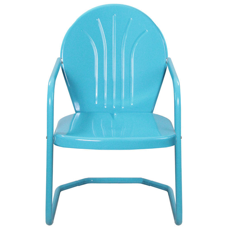 Fauteuil tulipe rétro d'extérieur 34 pouces, bleu