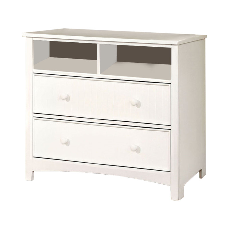 Commode 2 tiroirs Ahriella, Blanc