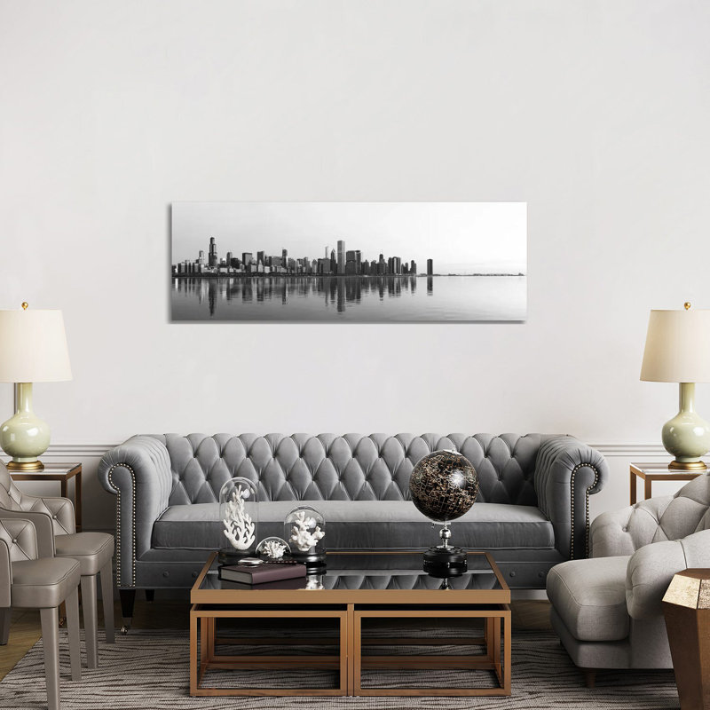 Chicago Skyline Cityscape - Wrapped Canvas Panoramic Print, 152.4 cm H x 50.8 cm W x 1.91 cm D