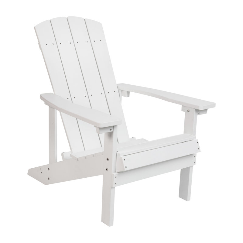 Commercial All-Weather Adirondack Chair in Faux Wood, White