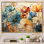«Teal Orange Petal Mosaics II - Abstract Botanicals», art mural sur toile-270827947-325511207-306800432