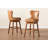 Swivel Upholstered Counter Stool with Solid Wood Frame