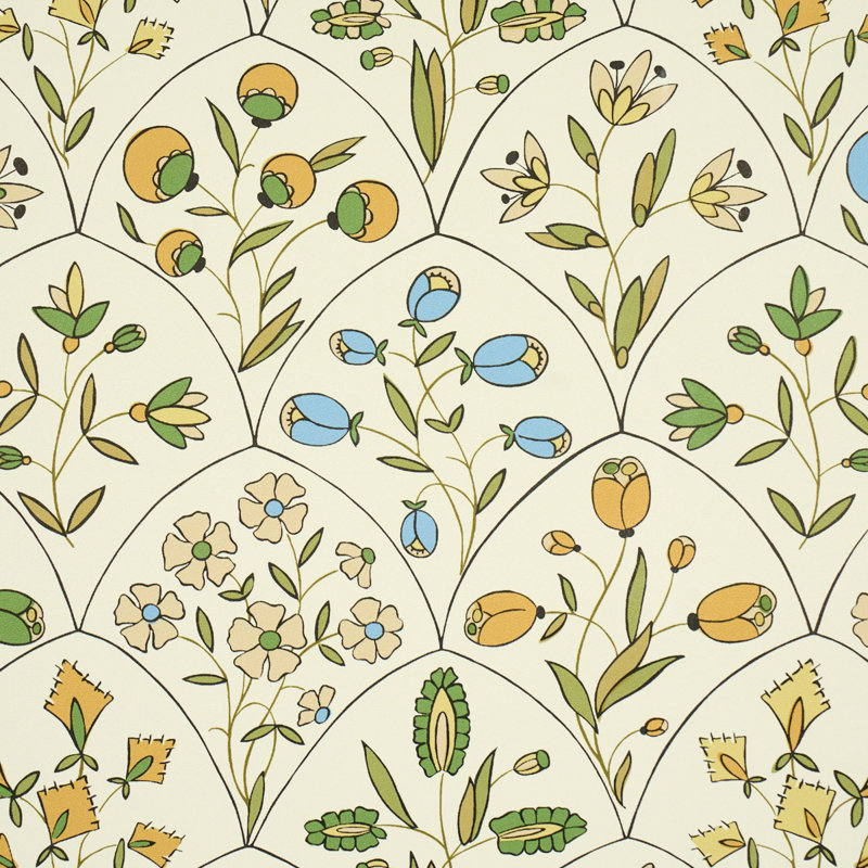 Papier peint floral Frances, Blanc cassé