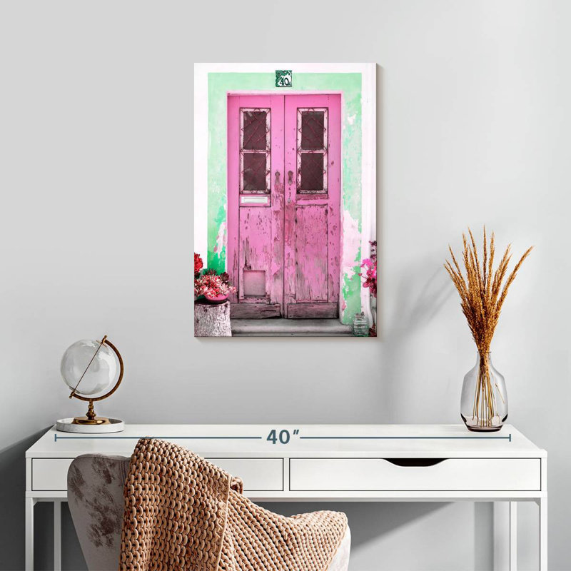 Old Pink Door, 24" H x 16" W
