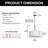 5 - Light Dimmable Drum Pendant Light