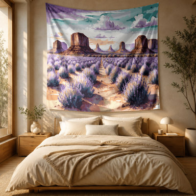 Southwestern Plants Desert Lavender Wall Tapestry