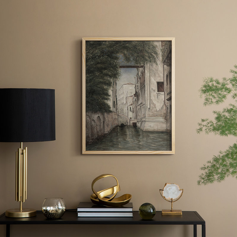 «Vintage Landscape CXL», reproduction encadrée - bois massif, Naturel, H 21 po x l 17 po