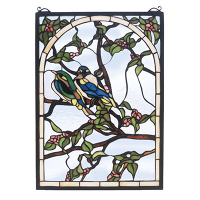 Lovebirds Stained Glass Window