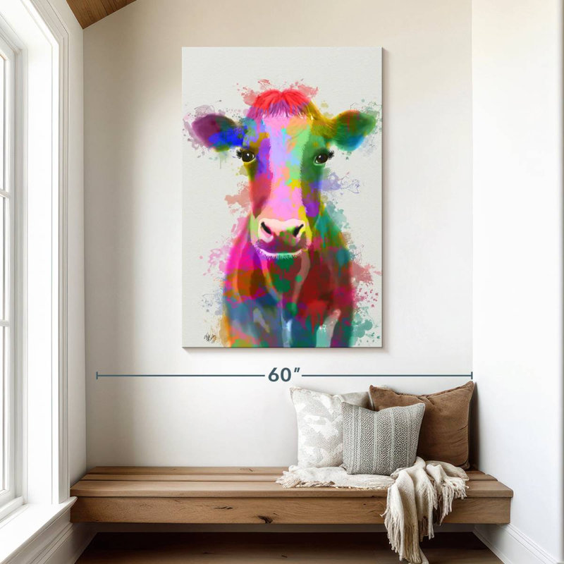 Brampt Rainbow Splash Cow, 48" H x 32" W