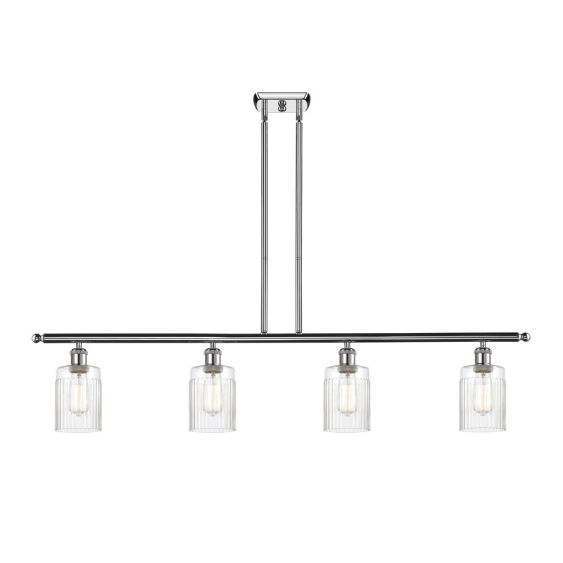 Caplinger 4 - Light Kitchen Island Pendant, 6 Watt Vinage LED Bulb, Polished Chrome