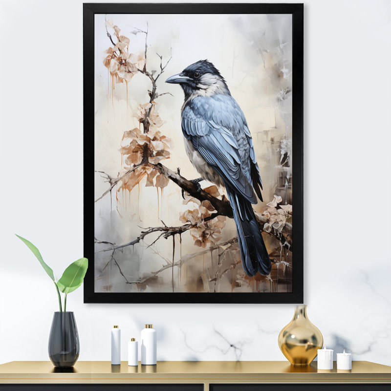 «Assemgul Crow Majestic», impression monochrome sur toile, H 20 po x l 12 po x P 1 po, Cadre photo noir