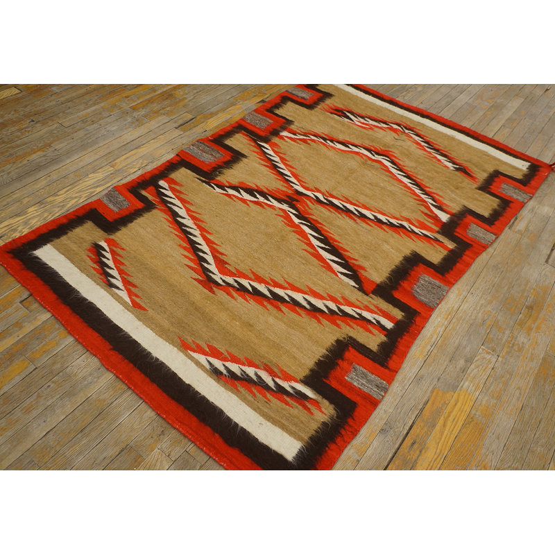 Small Scatter Size Antique Wool Native American Navajo Flatweave Rug