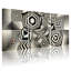 Ensemble de 3 tableaux sur toile à motifs géométriques abstraits en noir et blanc-1303577434