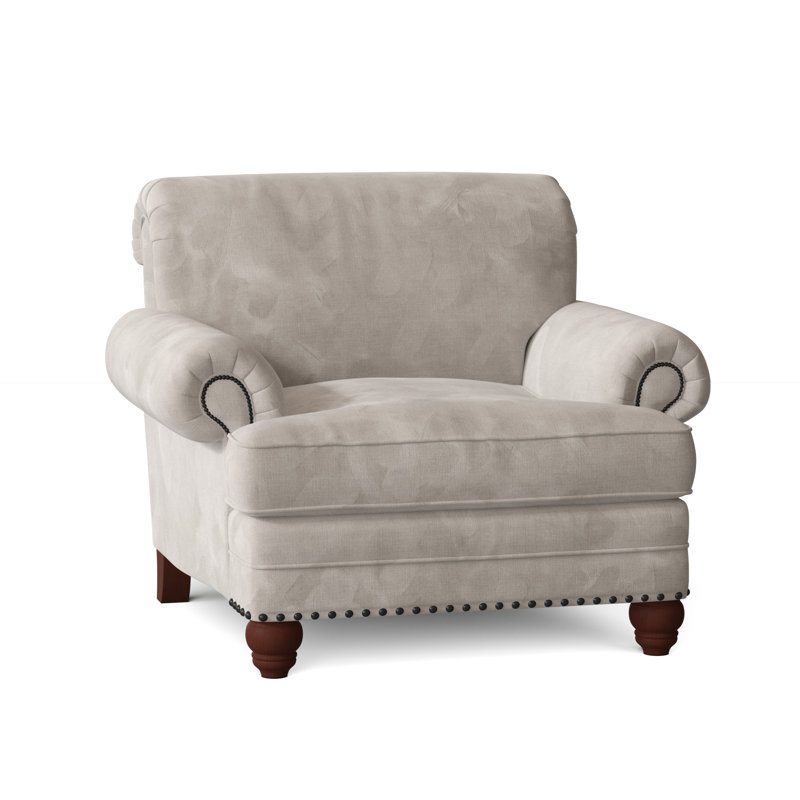 Spratt Armchair, Beachbum 21 Gray Stripe, Manhattan, Dark Brass