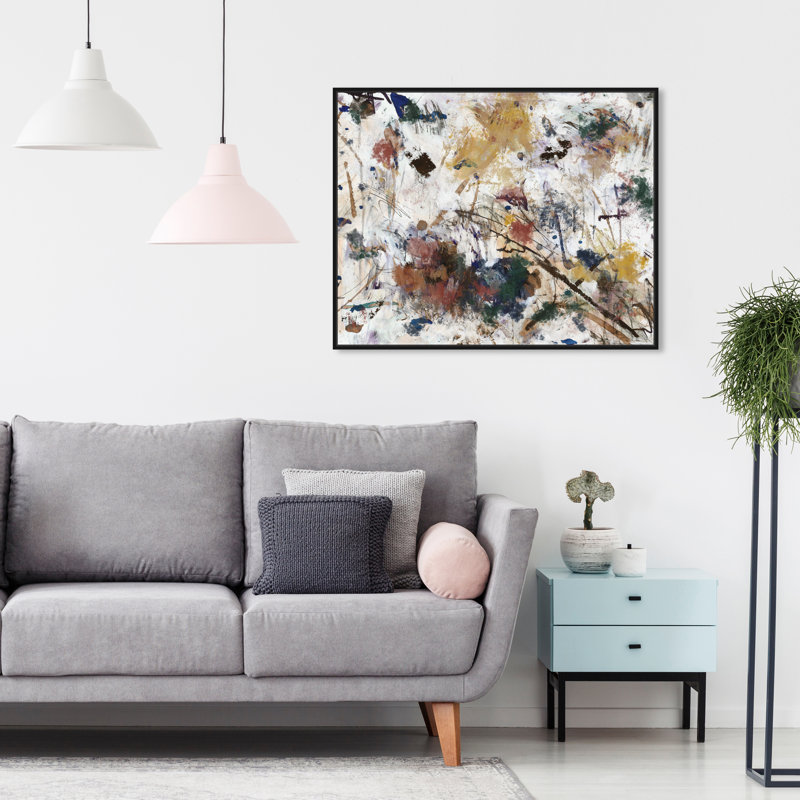 Elegant Bold Paint Splatters Print by Oliver Gal, Black Floater Framed, 25" H x 29" W