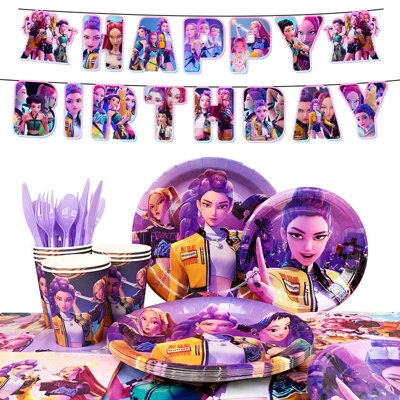 114Pcs K Pop Birthday Party Decoration Tableware Set