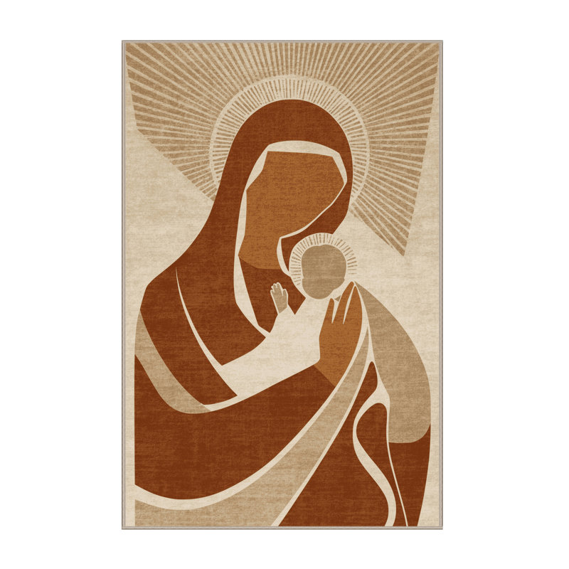 Tapis moderne moelleux et moelleux à motif abstrait brun et beige, 8 x 12