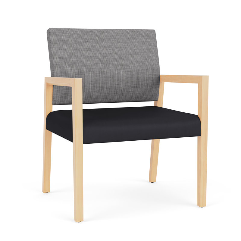 Chaise d'invité surdimensionnée Brooklyn, Naturel, Gris Chambray / noir Patriot Plus