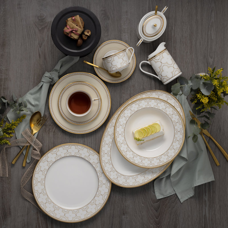 Noritake Trefolio Gold Sugar & Creamer Set