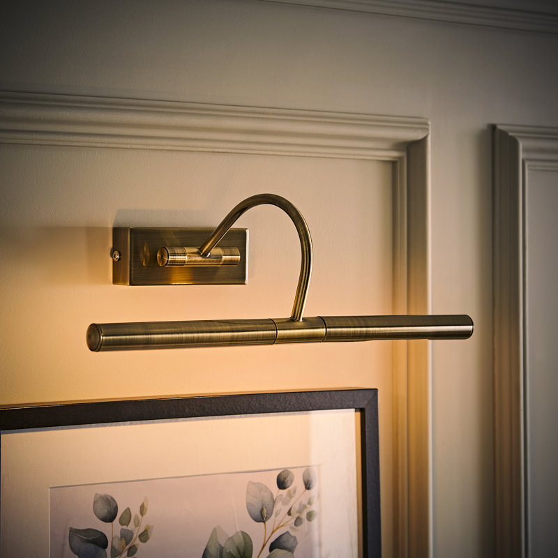 Capri 2 -Light Hardwired Wall Mounted Picture Light, Antique Brass, 17.6" H x 18" W x 18" D