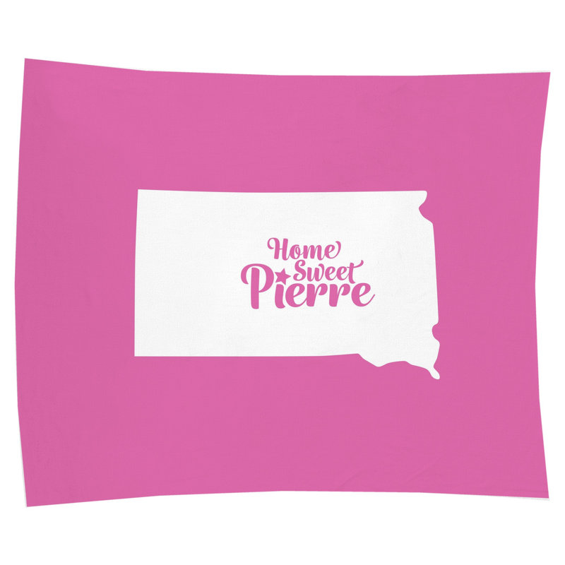 Home Sweet Pierre — Silhouette de l'État du Dakota du Sud — Peinture murale intérieure de paysage, H 104 po x l 88 po