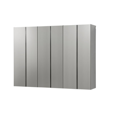 Series 96"W X 72"H 20"D Garage Cabinet. Metallic Grey Finish. Soft Closing Doors & Drawers For Reduced Noise. Wall Mounted To Save Space. Extra Deep Storage Large Objects. Water And Heat Structure.