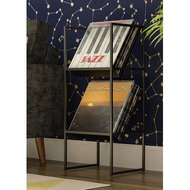 Metal 49.6'' H 3 Tier Vinyl Record Storage Rack 17 Stories