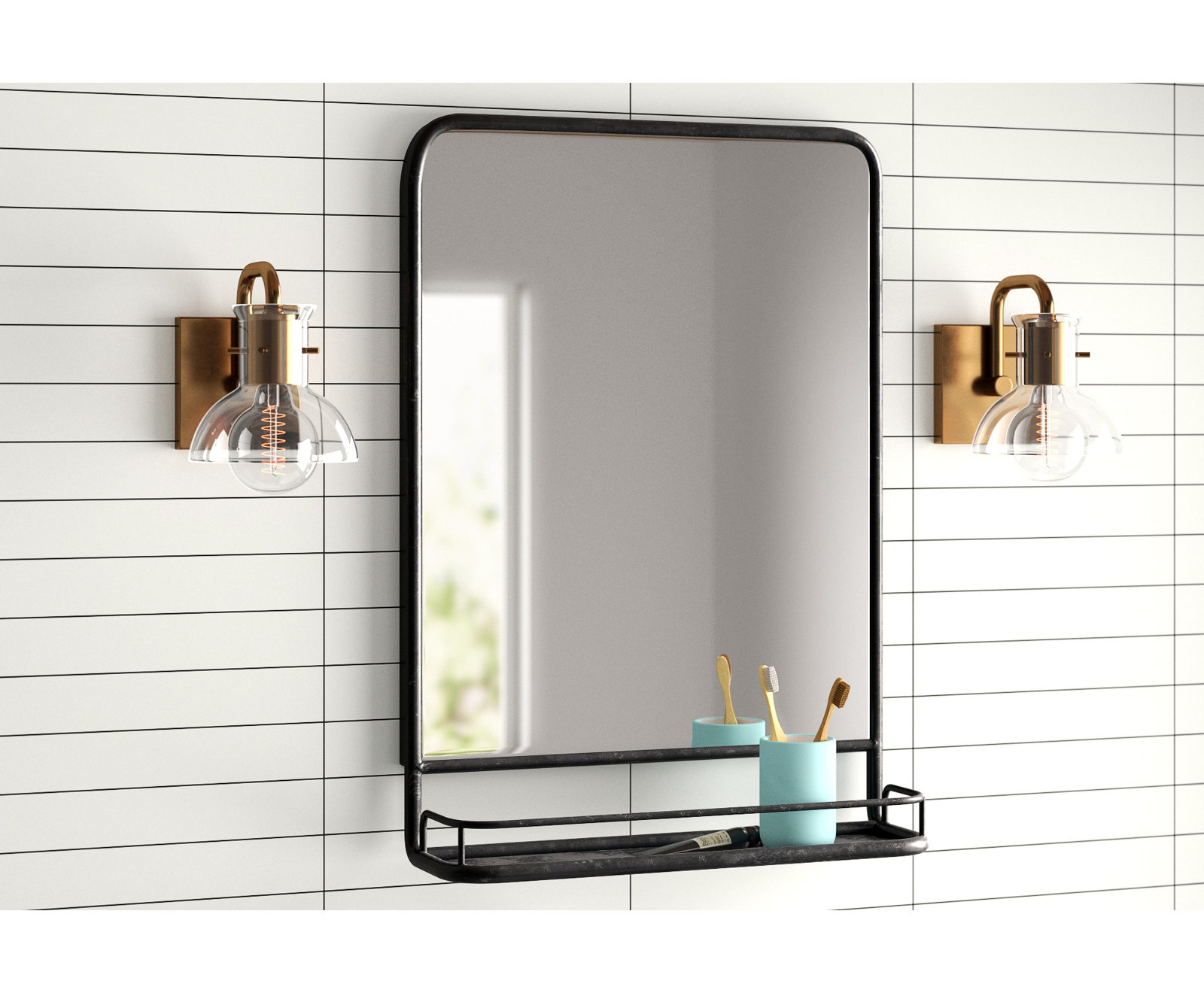 Luke Single Transparent Dimmable Bath Sconce, Aged Brass