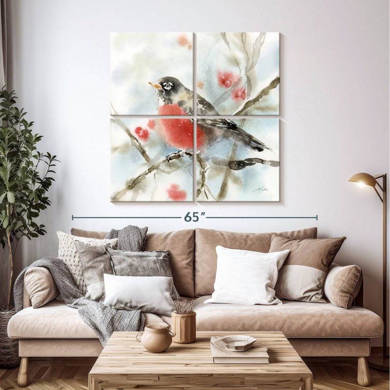 Brampt Perched Winter Robin, 45" H x 45" W