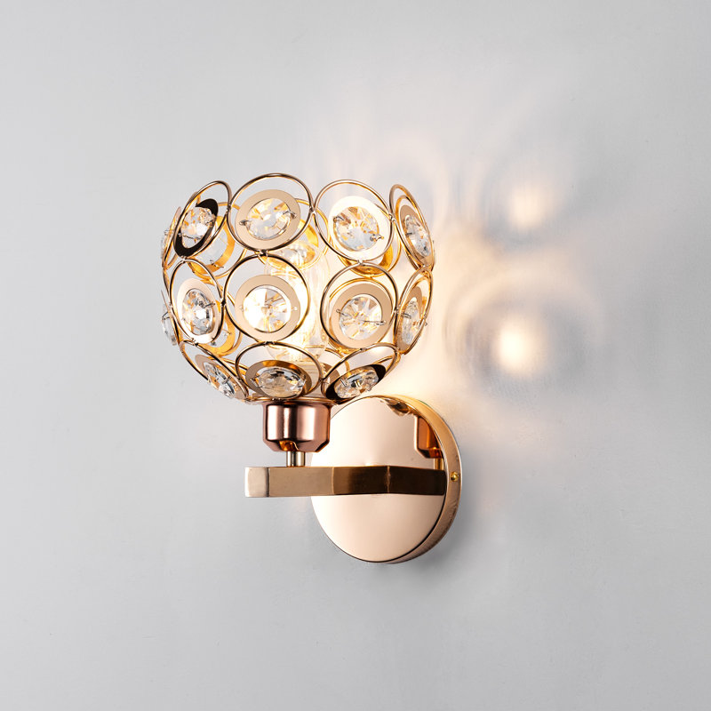 Cantura Stainless Steel Armed Sconce, Gold
