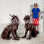Bronze Foo Dragon Sculpture Pair