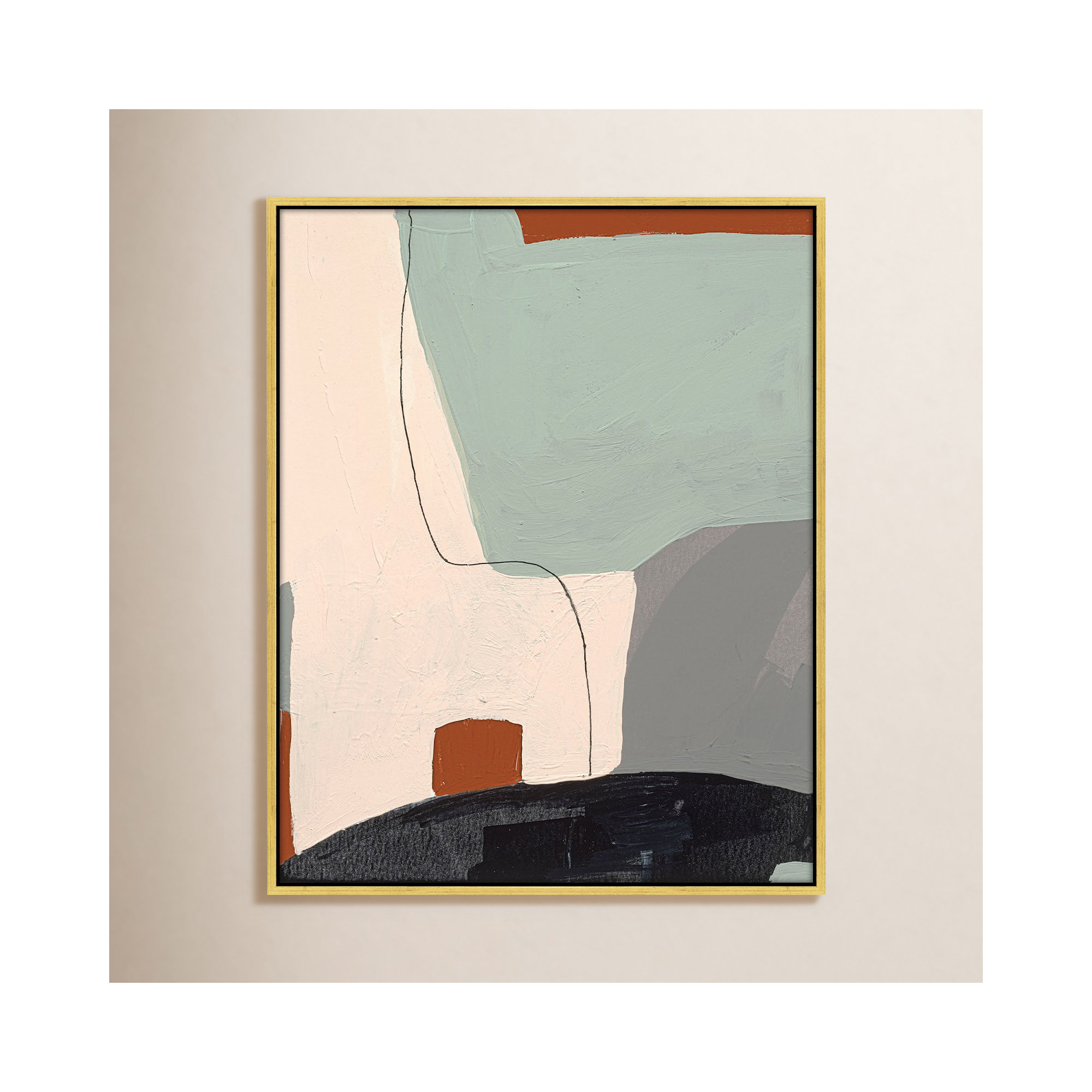 Dreamscape 3 by Andrea Stokes, 30" H x 24" W x 1.38" D, Gold Framed
