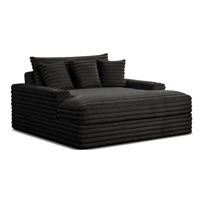 Hedden Oversized Chenille Chaise by Everly Quinn