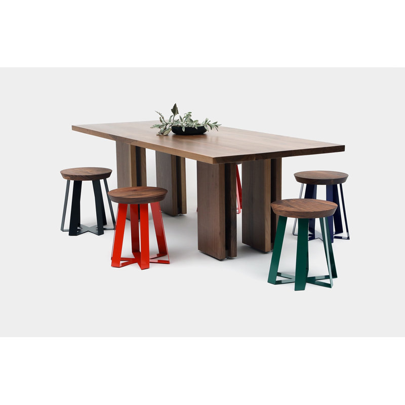 ARS Accent Stool, Green, Walnut