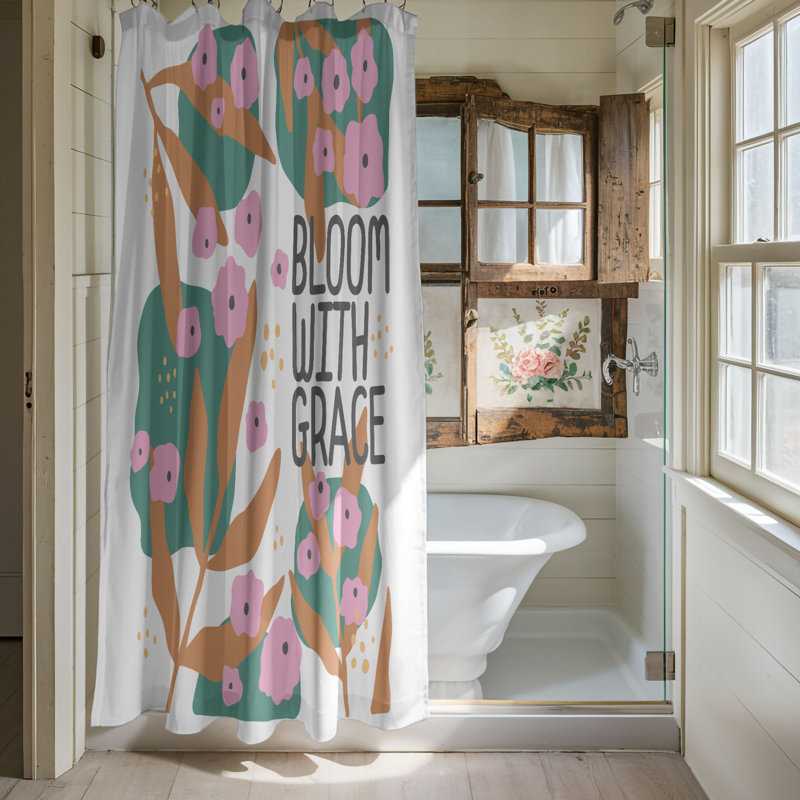 Artistic Boho Petals - Rideau de douche standard 1 pièce, H 74 po x l 71 po