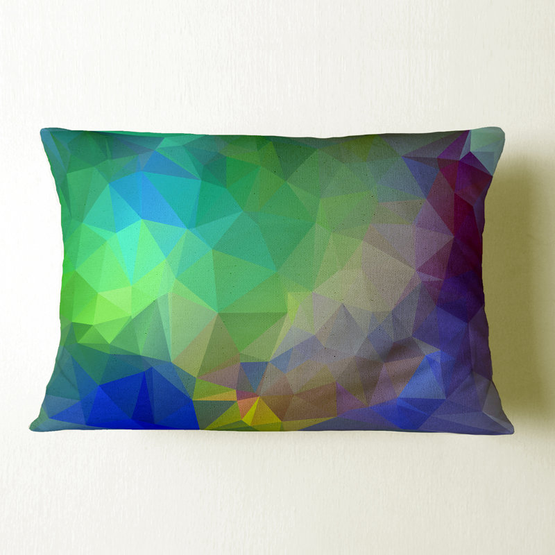 Coussin lombaire à motif mosaïque polygonale light Abstract