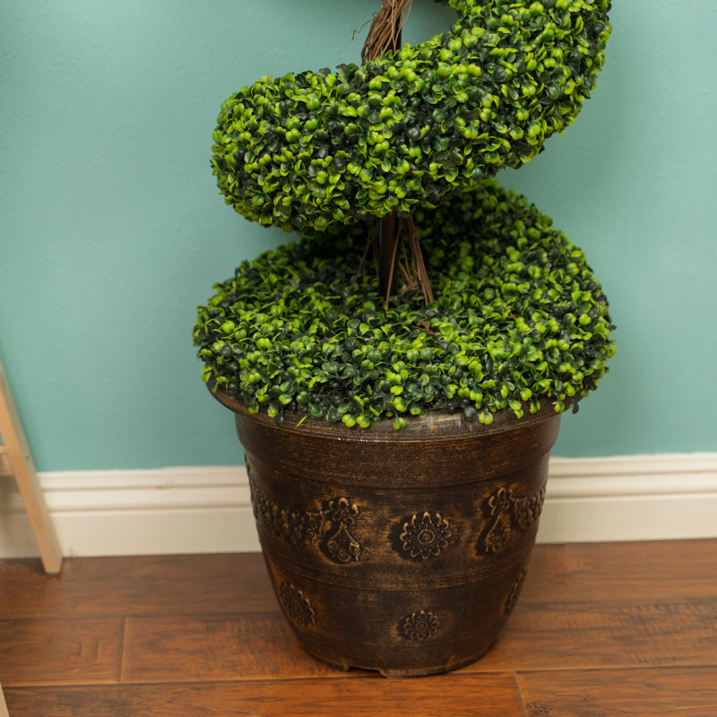 Topiaire buis de l’arbre artificiel dans un pot de fleurs, H 60 po x l 15 po x P 15 po