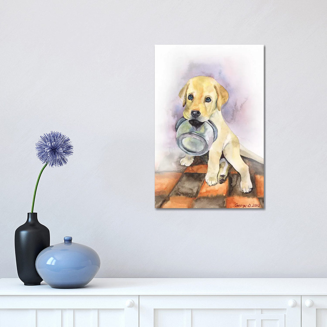 Labrador Puppy by George Dyachenko - Wrapped Canvas Painting
