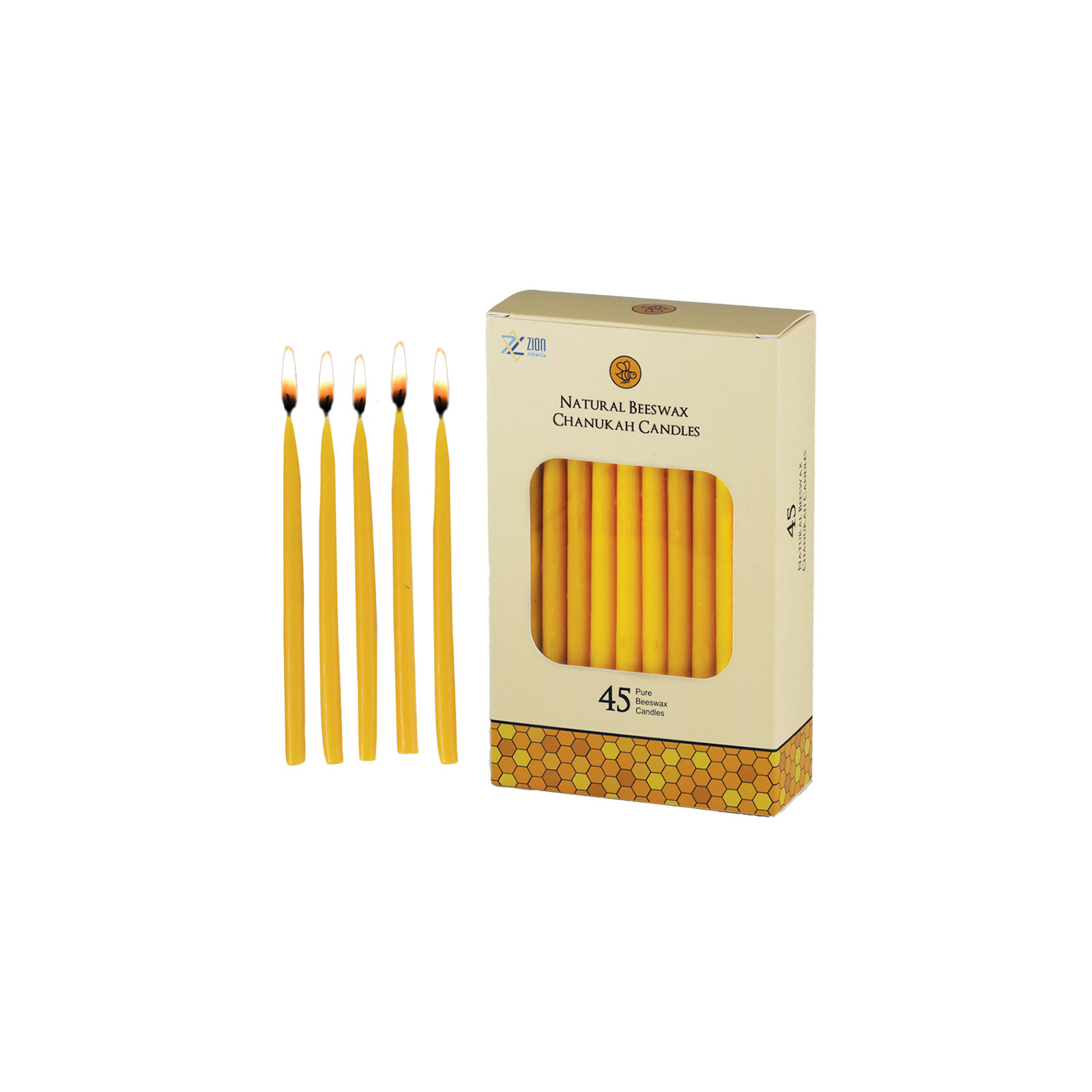 Natural Beeswax Long Deluxe Hanukkah Candles