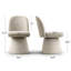 Chaise d'appoint pivotante rembourrée en tissu-1200635664